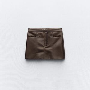Zara leather mini skirt